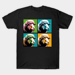 Vibrant Flock Fantasy: Pop Art Sheep Splendor T-Shirt